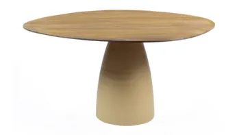 Tavolo Stanley con top in legno e base in acciaio di Bizzotto