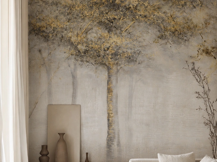 Carta da parati Golden Trees di Adriani e Rossi