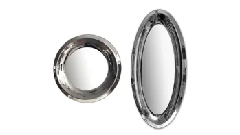 Specchio moderno Aqua con cornice in cristallo specchiante di Riflessi