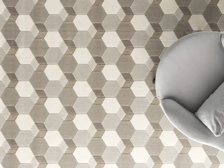 Tappeto con geometrie Cementino di Calligaris