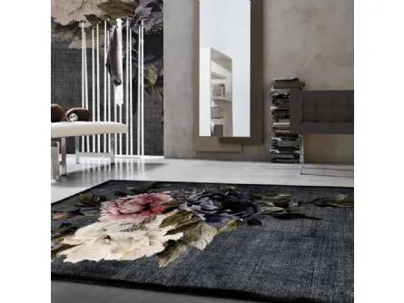 Tappeto con peonie colorate Digit Collection Roses di Adriani e Rossi