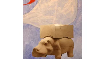 Pouf Hippo Wagon Wood in legno di Adriani e Rossi