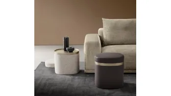 Pouf Tavolino Nobu in tessuto o ecopelle di Alf Da Frè