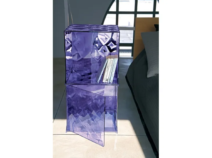 Cubo Contenitore impilabile in plexiglas con anta Optic di Kartell