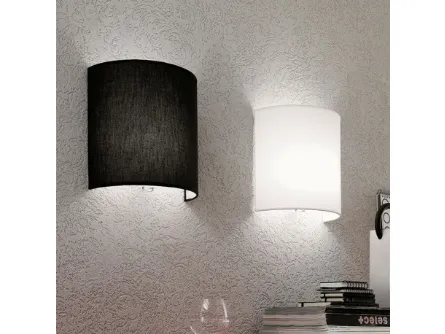 Lampada in tessuto bianco o nero Applique Luna di Adriani e Rossi