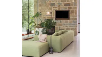 Lampada da terra Eva in metallo con base in marmo di Ideal Lux