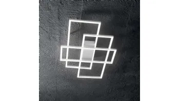 Lampada a soffitto Frame in metallo verniciato bianco opaco di Ideal Lux