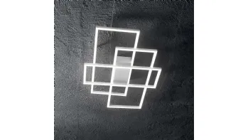 Lampada plafoniera Frame in metallo verniciato bianco opaco di Ideal Lux