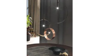 Lampada a sospensione Led Loop SS  in metallo verniciato di Riflessi