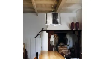 Lampada a sospensione London in lamina di PVC cromata e semi trasparente di Ideal Lux