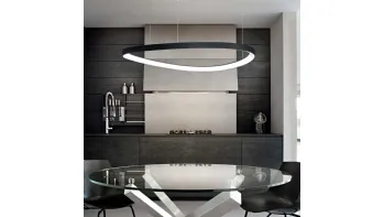 Lampada a sospensione Gemini in metallo con diffusore in policarbonato opale di Ideal Lux