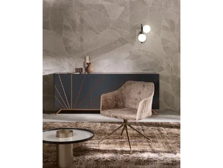Lampada da parete Twist Applique in metallo con due bulbi in vetro bianco satinato di Riflessi