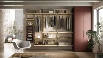 Cabina armadio Orion O424 in laccato opaco e rovere miele di Moretti Compact Giorno Notte