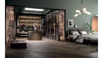 Cabina Armadio Antares A103 in vetro e legno di Mercantini