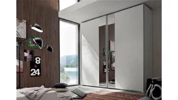Armadio Zen DU147 in Frassino bianco con specchio di Maronese Acf