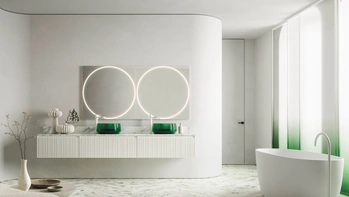 Mobile da Bagno sospeso Absolute 43 in vetro laccato di Arbi
