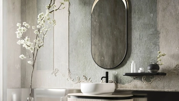 Mobile da Bagno sospeso Almond 01 in laminam Alaska di Arbi