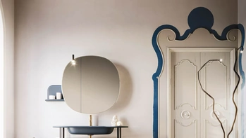 Mobile da Bagno a terra Almond 06 in laccato Blu Lapponia opaco di Arbi