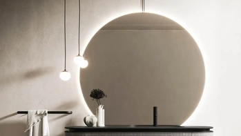 Mobile da Bagno sospeso Almond 08 in Laminam Burgundy di Arbi