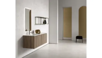 Mobile da Bagno sospeso in nobilitato effetto legno B-GO BG025 di Compab