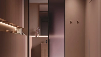 Mobile da Bagno a terra salvaspazio Over 05 in laccato con monolite in gres di Arbi