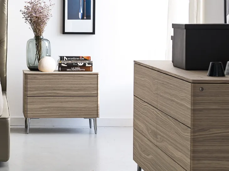 Comodino in legno con piano in ceramica Boston di Calligaris