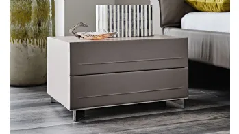 Comodino Dyno in legno rivestito in pelle di Cattelan Italia