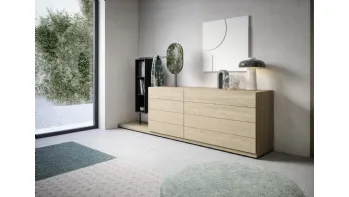 Comò Easy System in legno di Rovere impiallacciato di Novamobili