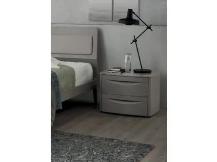 Comodino King in melaminico laccato Grigio di Maronese Acf