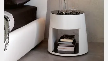 Comodino con cassetto in poliuretano rigido verniciato bianco Nigel di Cattelan Italia