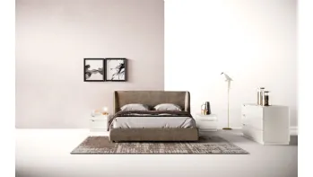Letto rivestito in velluto con testiera A02 Velvet e Omega di Mercantini