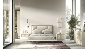 Letto Alcor G13 con testiera in tessuto imbottito di Moretti Compact Giorno Notte