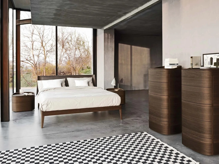 Letto Aliante 2|0 con testiera in pelle di Sangiacomo