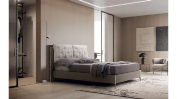 Letto a una piazza e mezza in tessuto Arley di Felis