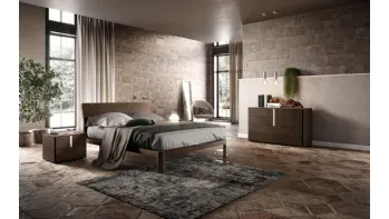 Letto in legno con testiera C01 Apollo e Gamma di Mercantini