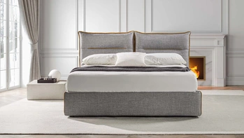 Letto in tessuto Charme con box contenitore di Crippa Salotti