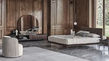 Letto in tessuto con testiera plissettata Chloè Luxury di Ditre Italia