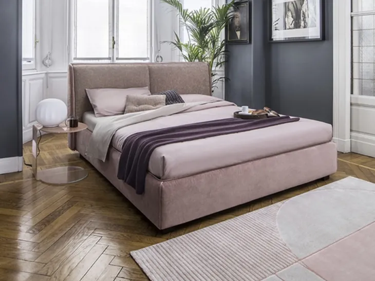 Letto con testiera e box contenitore Dolly di Calligaris