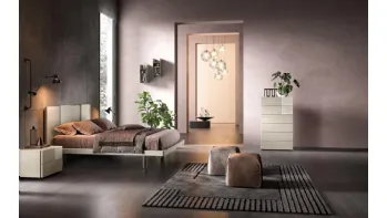 Letto in legno con testiera E03 Spot e Alfa di Mercantini