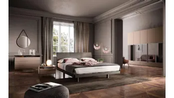 Letto in legno con testiera F03 Sirio e Alfa di Mercantini