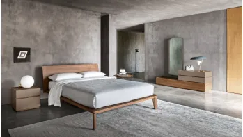 Letto in legno con testiera Folio di Sangiacomo