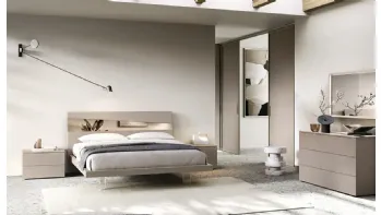 Letto Icaro I14 in laccato opaco con inserto in alluminio di Moretti Compact Giorno Notte