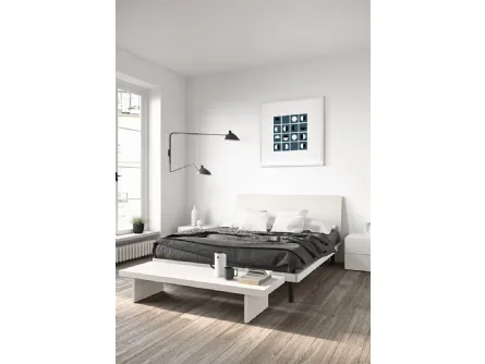 Letto con testiera Mostar in melaminico Olmo Shade di Cinquanta3