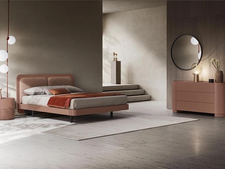 Letto Levante in laccato opaco con testiera di Alf Da Frè