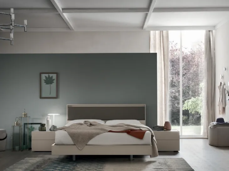 Letto Aida con struttura in Olmo Artico di Maronese Acf