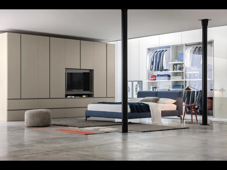 Letto in tessuto imbottito Margot di Novamobili