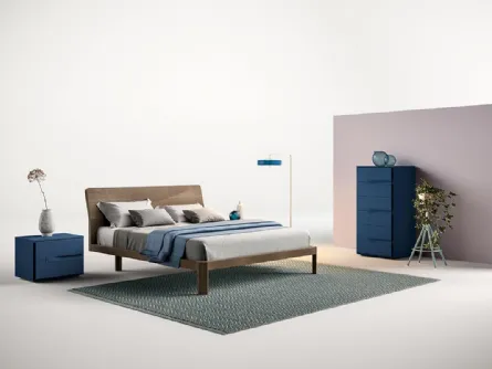 Letto in legno con testiera S02 Apollo e Gamma di Mercantini