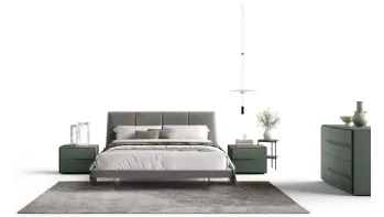 Letto Sirius S11 in tessuto imbottito di Moretti Compact Giorno Notte