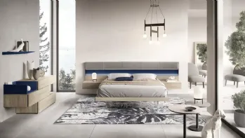 Letto Strip Panels M12 con testiera imbottita di Moretti Compact Giorno Notte