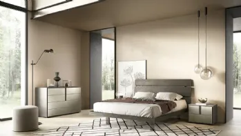 Letto Tree C12 in impiallacciato rovere piombo di Moretti Compact Giorno Notte